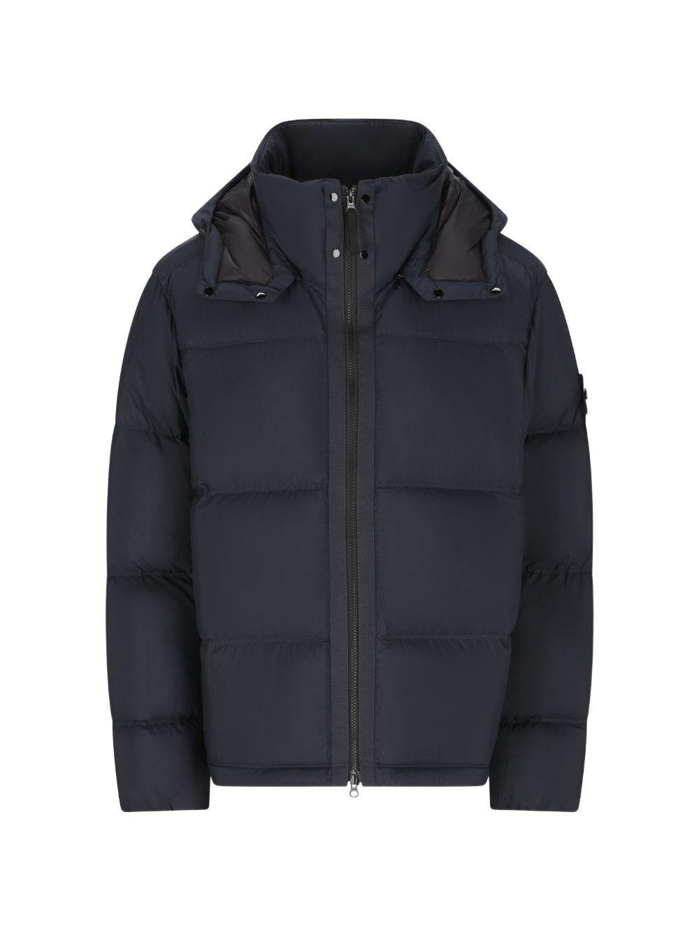 STONE ISLAND Black Down Puffer Jacket for Men