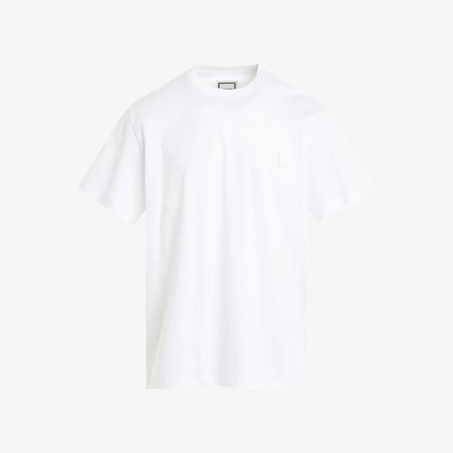 WOOYOUNGMI Metallic Embossed Back Logo Short Sleeve T-Shirt White M241TS08 701W