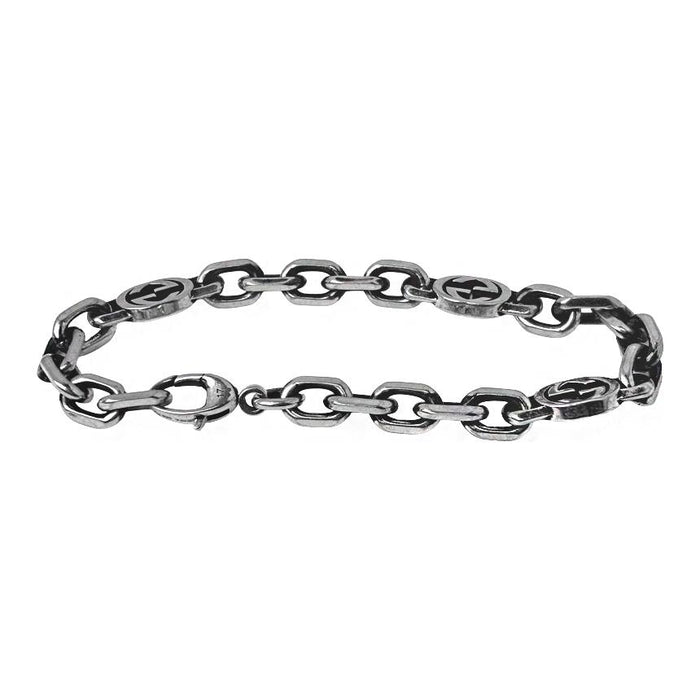 GUCCI Interlocking Vintage Silver Bracelet 620798 J8400 0811