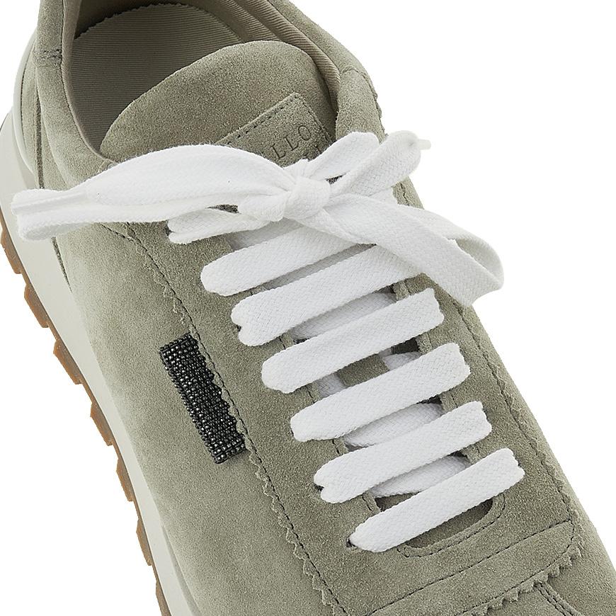 Brunello Cucinelli Shiny Tab Leather Low-Top Sneakers Women’s MZSFG2110 C2657