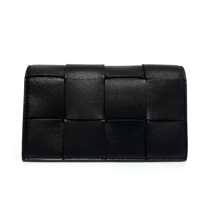 Bottega Veneta Black Long Wallet Pouch Unisex Leather Accessory 701456 8452