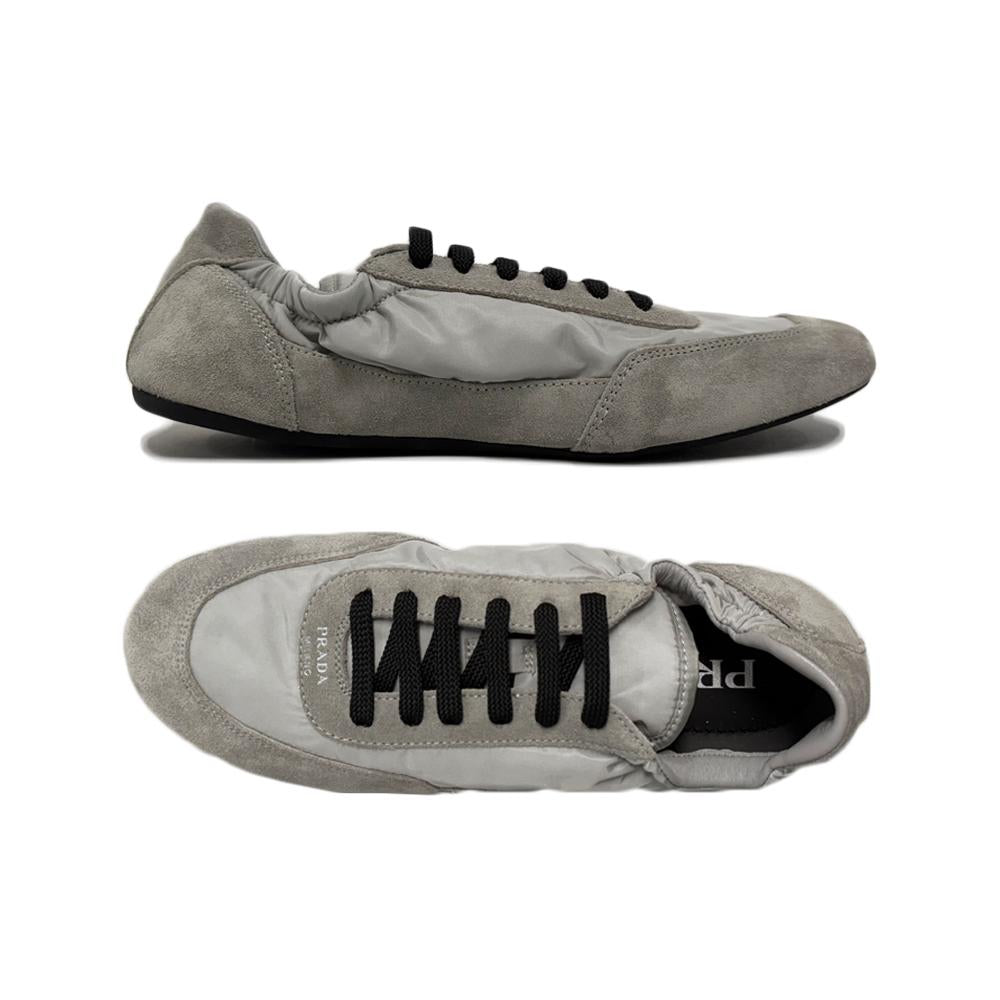 PRADA Gray Nylon Suede Low-Top Sneakers 1E959N D7C F0424