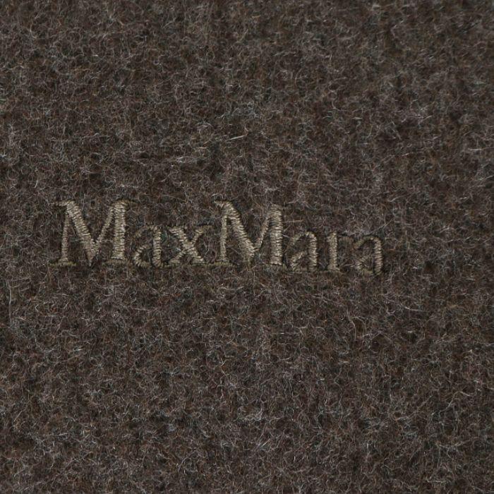 Max Mara Silee Embroidered Logo Wool Scarf Gray