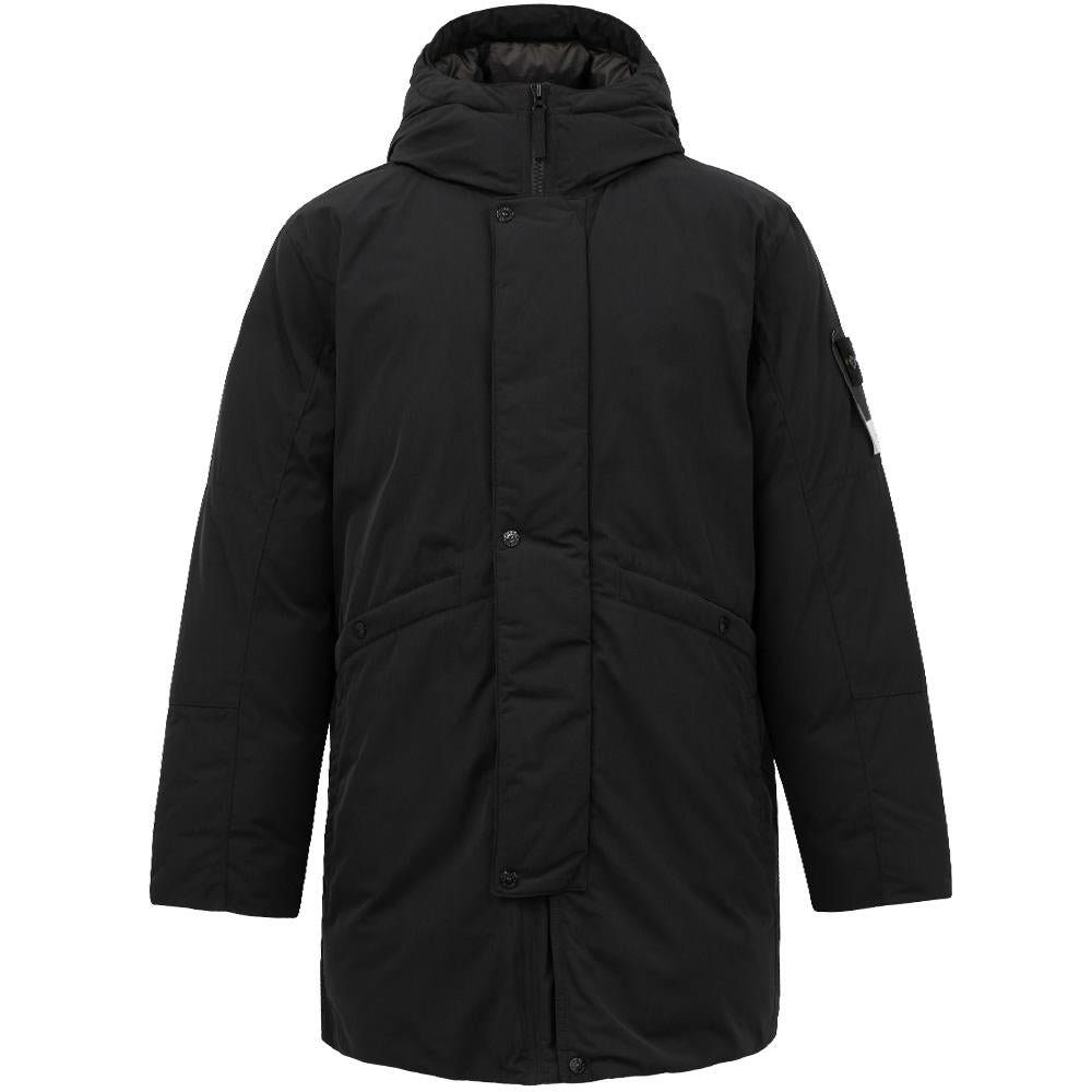 STONE ISLAND Micro Twill Hooded Front Zip Black Down Ja K2S157100008 S0026 V0029