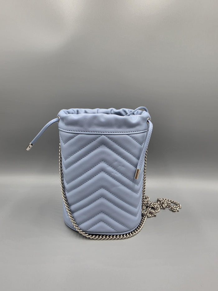 GUCCI GG Marmont Small Bucket Bag Light Blue Crossbody