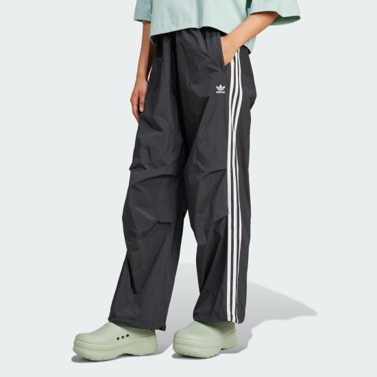 Adidas 3-Stripes Woven Parachute Pants Joggers Women’s IY7251 Black DOM
