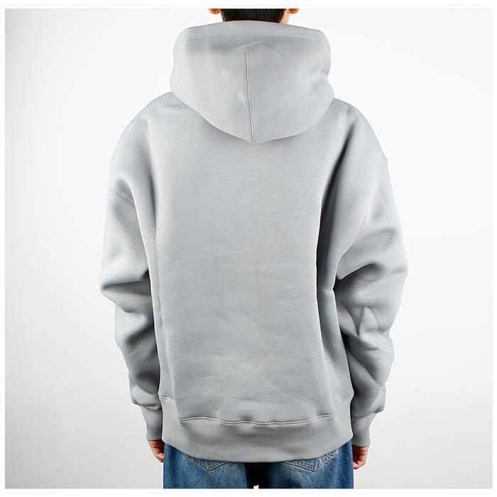 AMI Embossed Heart Logo Hoodie Sweatshirt for Men Navy Cotton