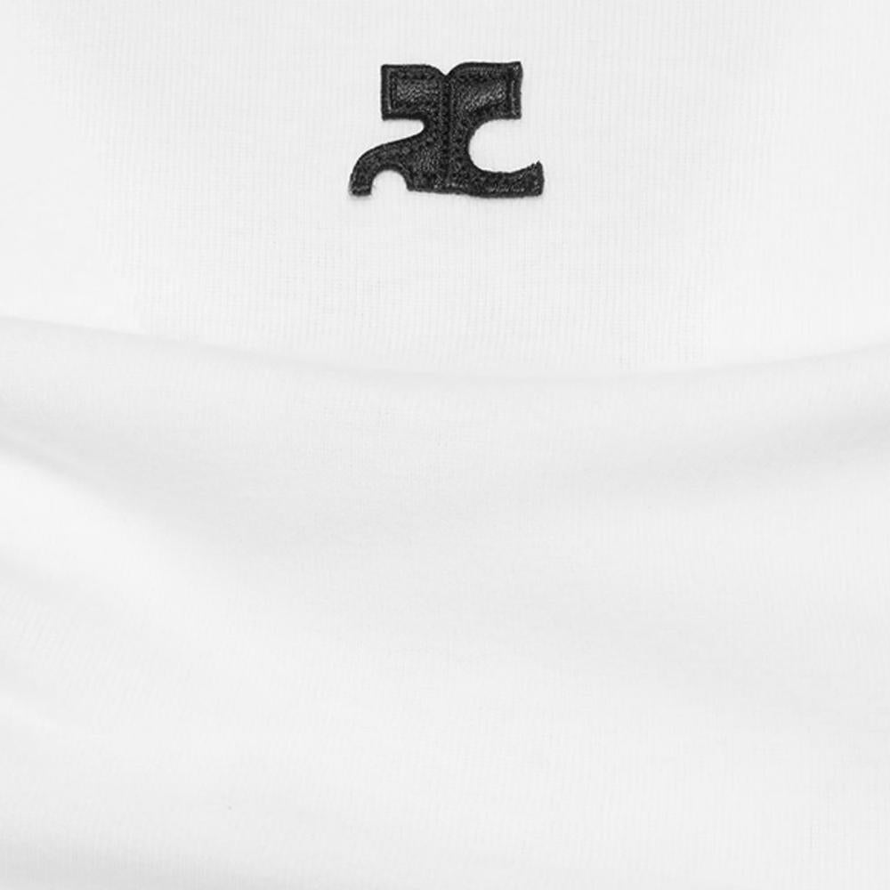 courreges Logo Embroidered Buckle T-Shirt