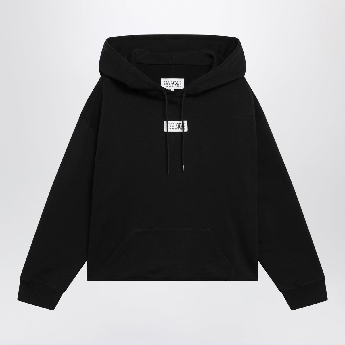 Maison Margiela Black Cotton Logo Hoodie for Women