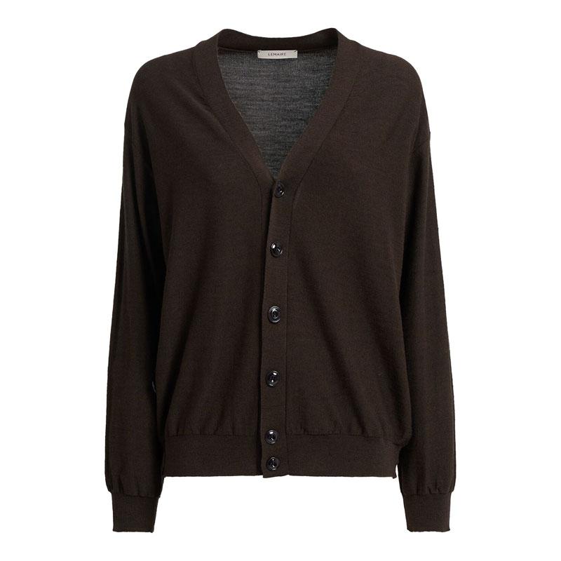 Lemaire Wool Twisted Cardigan Brown PO0023 LK087 397