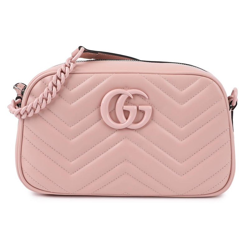 GUCCI Marmont Leather Crossbody Bag Pink