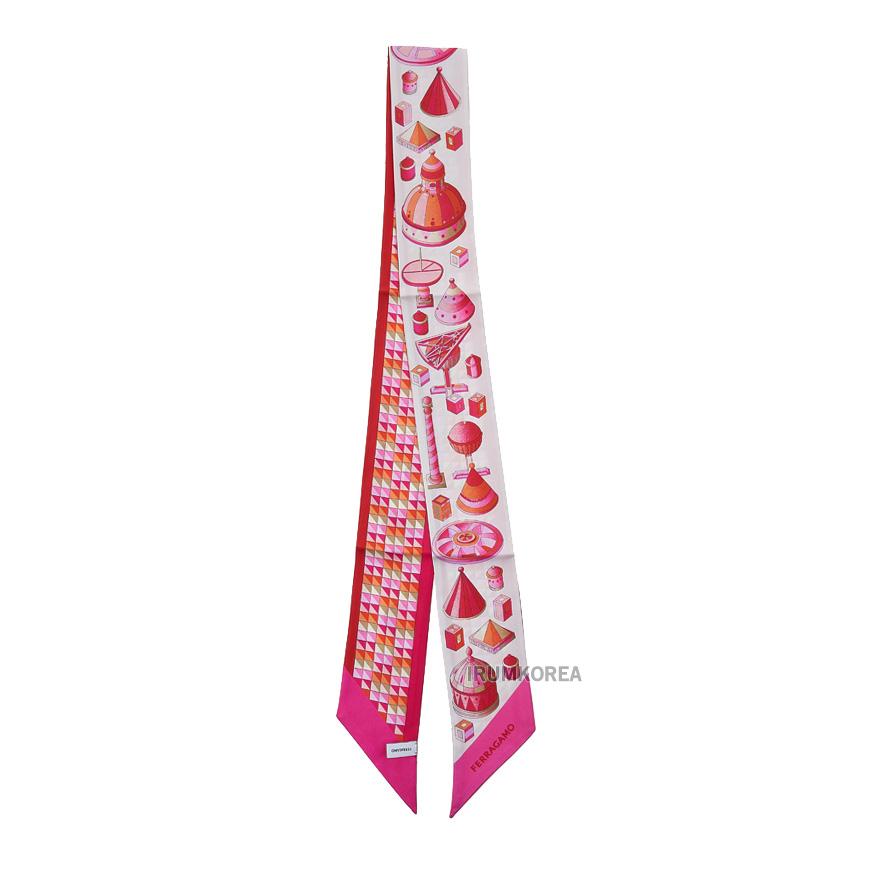 Ferragamo Cotton Candy Pink Silk Scarf for Women