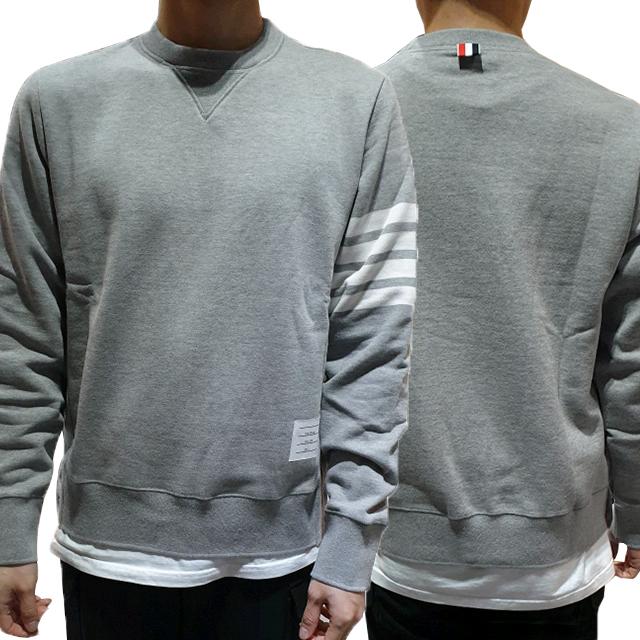 THOM BROWNE 4-Bar Armband Loopback Classic Sweatshirt Gray Unisex
