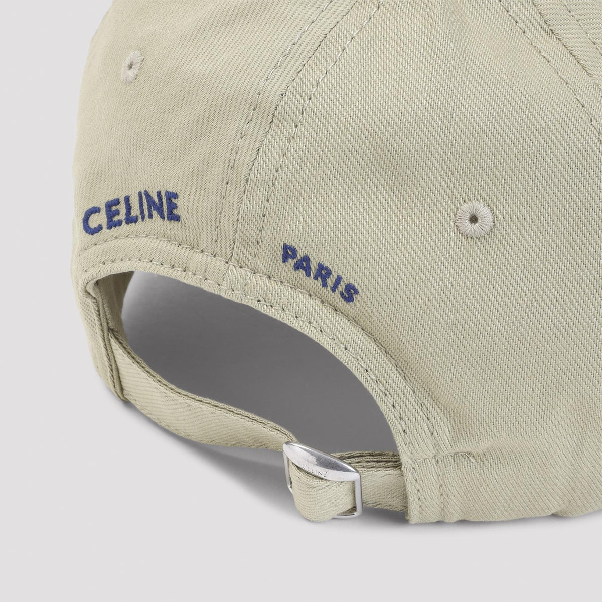 CELINE Black Cotton Logo Baseball Cap