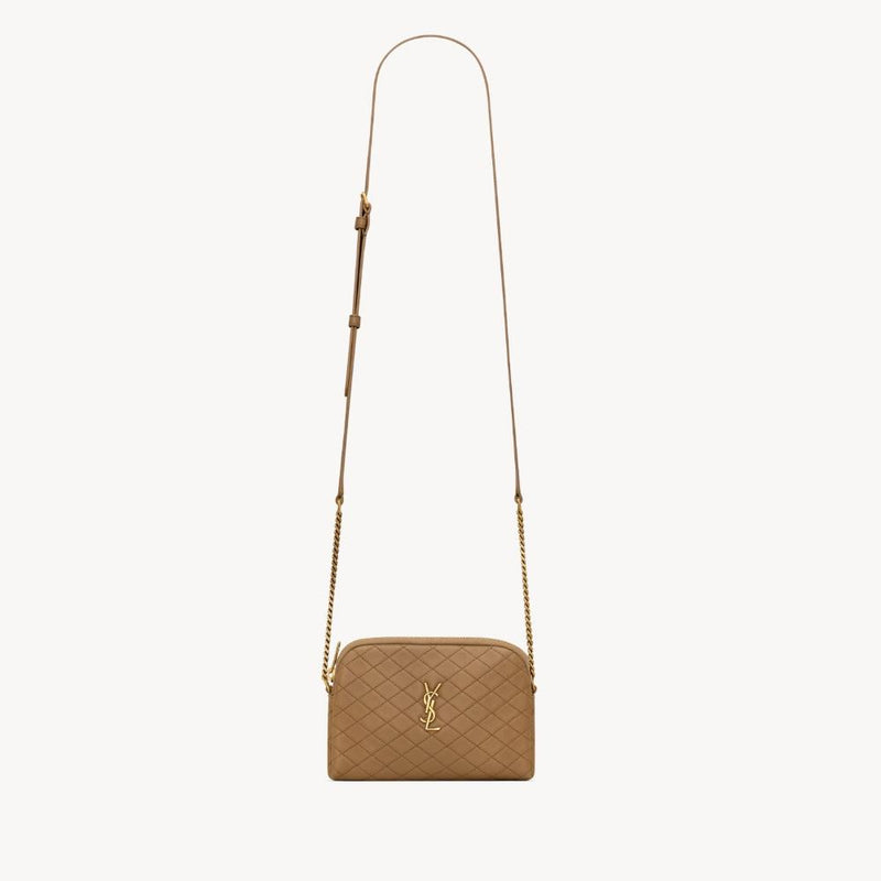 Saint Laurent Lambskin GABY Camera Bag Dark Cork Tote