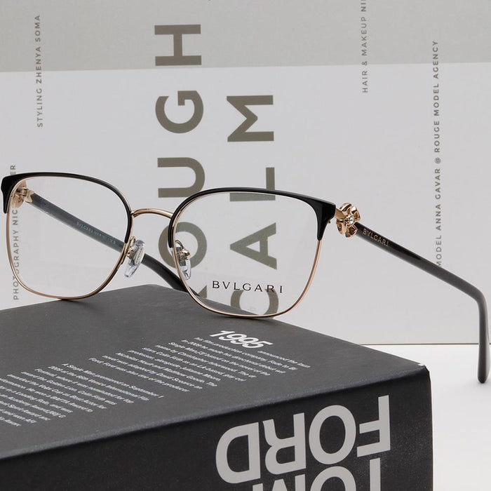 BVLGARI Gold-Tone Metal Rectangle Eyeglass Frames Unisex BV2234B 2033