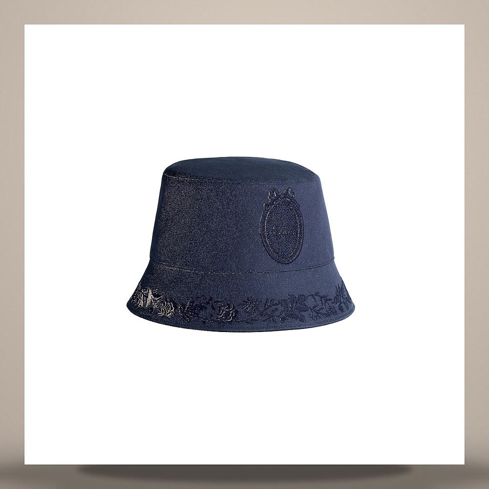 DIOR Teddy D Dior Medallion Narrow Brim Bucket Hat Navy Blue C CPB06220ECOT C540