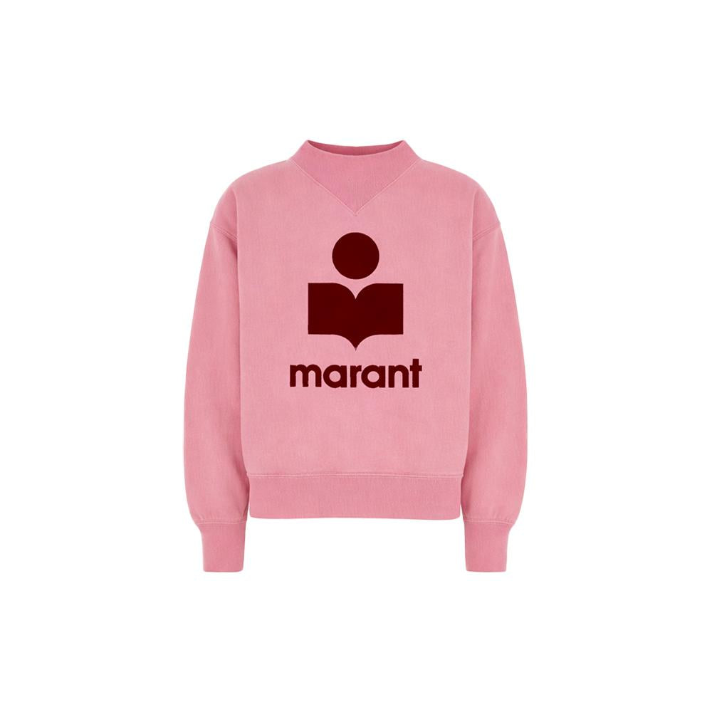 Isabel Marant Velvet Logo Sweatshirt Bubblegum Burgundy SW0003FA D1M04E BGBY