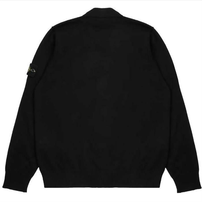 STONE ISLAND Organic Cotton V-Neck Cardigan Black Men’s