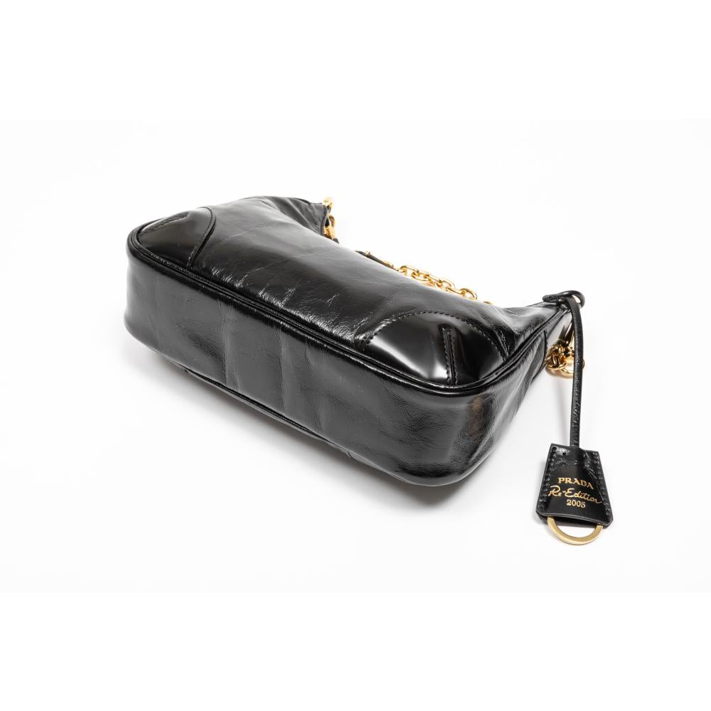 PRADA Re-Edition Leather Hobo Shoulder Bag for Women 1BH204 2CYR F0002