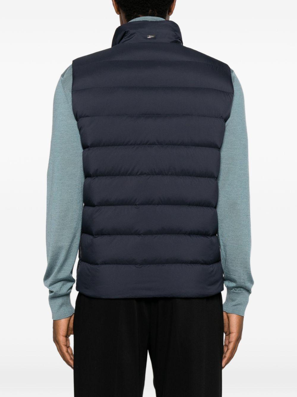 Herno Down Vest Black Nylon Quilted Puffer Men's Outerwear