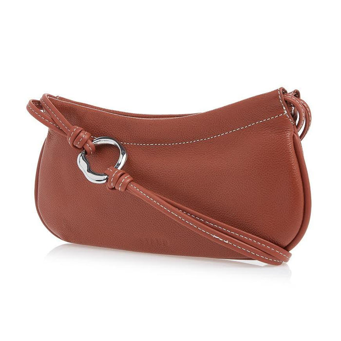 STAUD Tate Shoulder Bag Rust Brown Leather Women’s