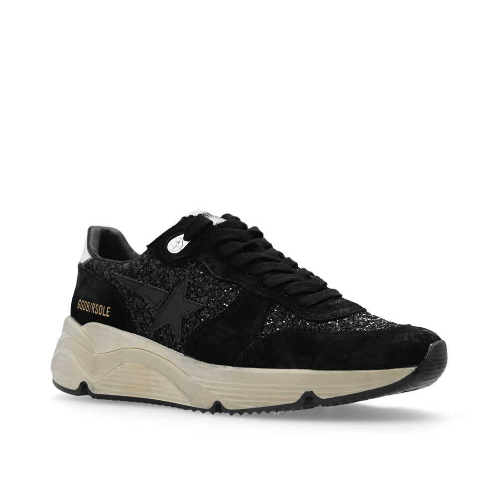 GOLDEN GOOSE Women’s Running Sole Black Glitter Star Low-Top Sneakers