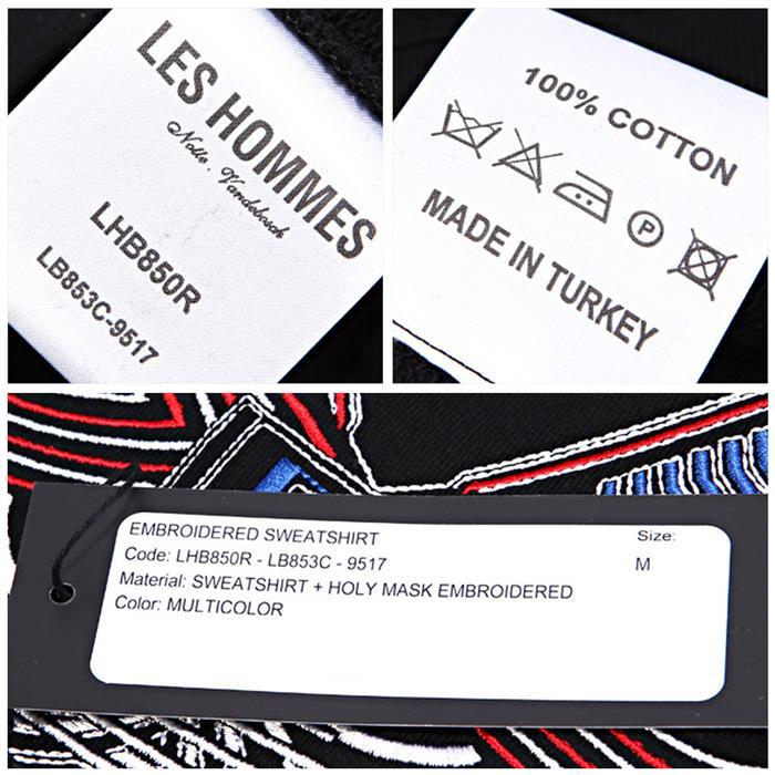 Les Hommes Holy Mask Graphic Sweatshirt Men’s Black Cotton