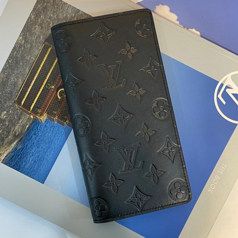 Louis Vuitton Monogram Shadow Black Brazza Wallet Long Unisex