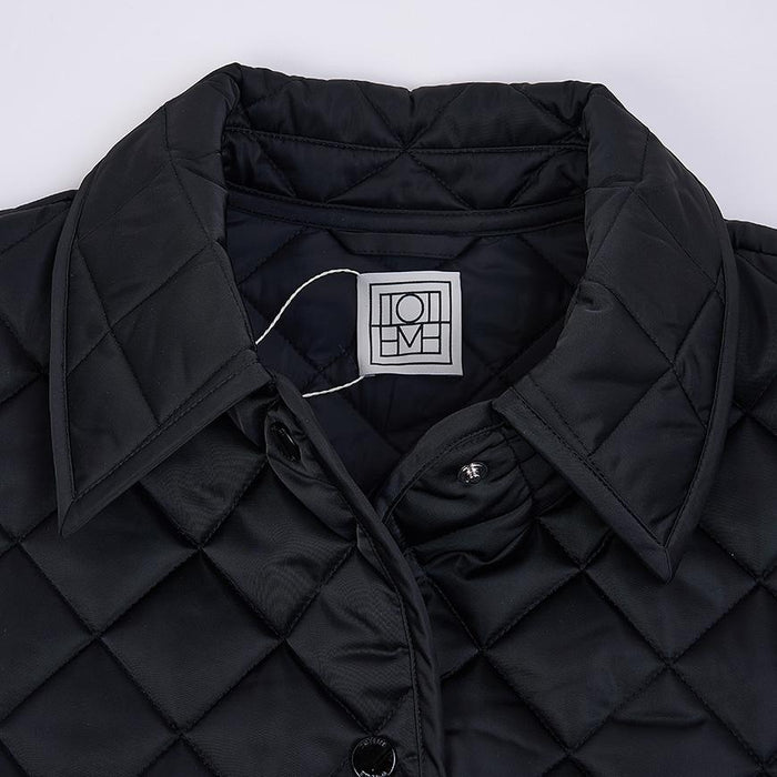 Toteme Collared Quilted Jacket Black Women’s 254 WRO0200 FB0351