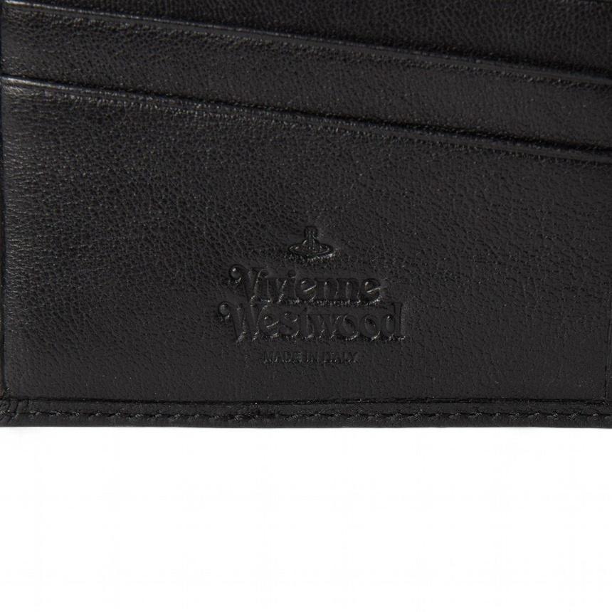 Vivienne Westwood Black Leather Bifold Wallet for Men
