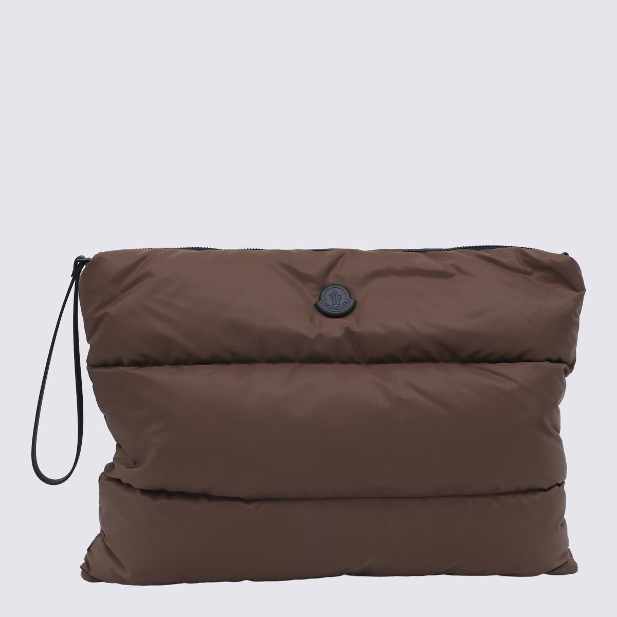 Moncler Black Leather Clutch Bag