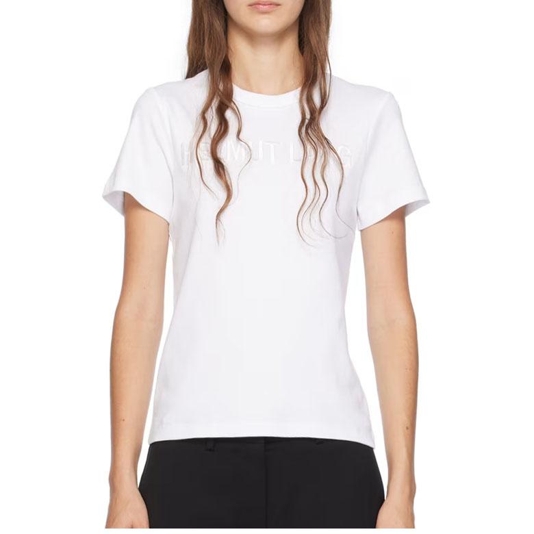 Helmut Lang Embroidered Logo Slim Fit Short Sleeve T-Shirt O06HW505 100