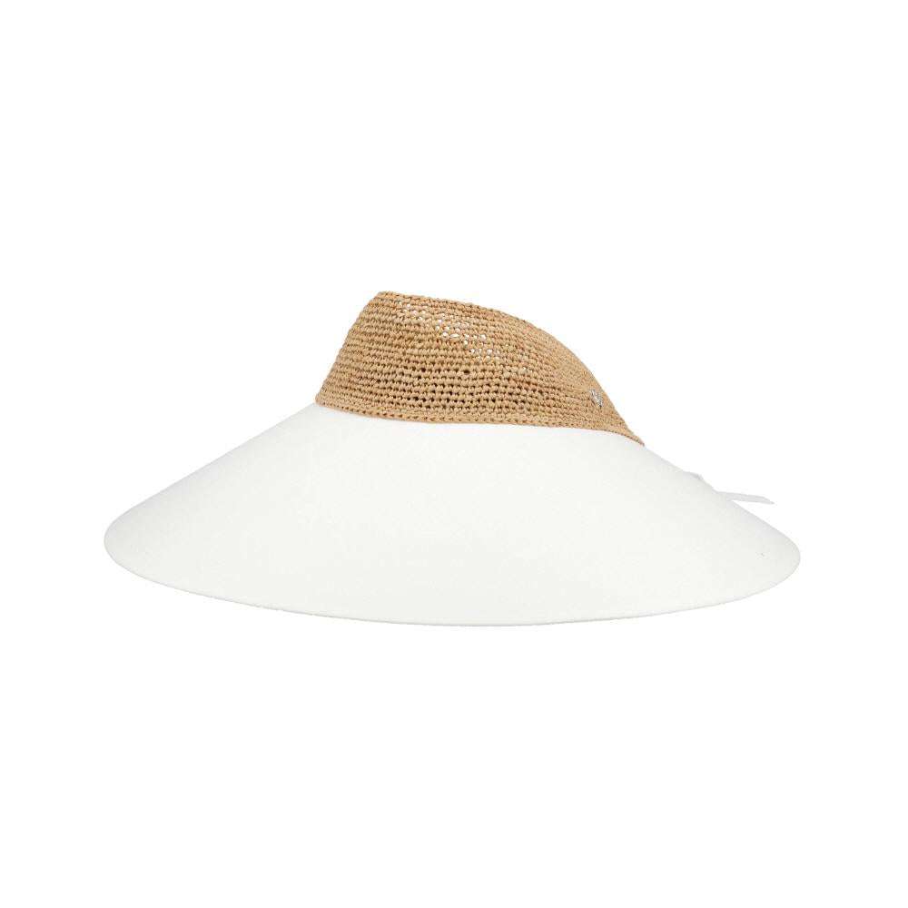 HELEN KAMINSKI Natural Off-White Raffia Visor Women’s Sun Cap HAT50610 NTOW
