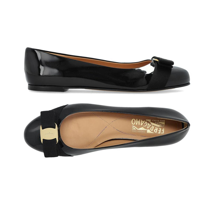 Ferragamo Black Varina New Ballet Flats 0782036