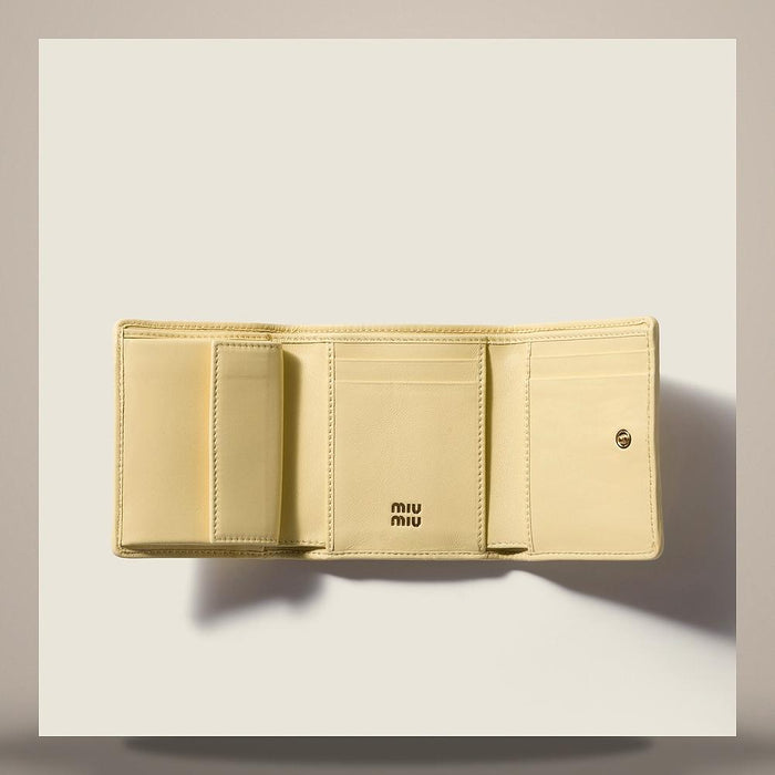 Miu Miu Small Matelassé Nappa Leather Card Holder Wallet 5MH033 AFPP F0061