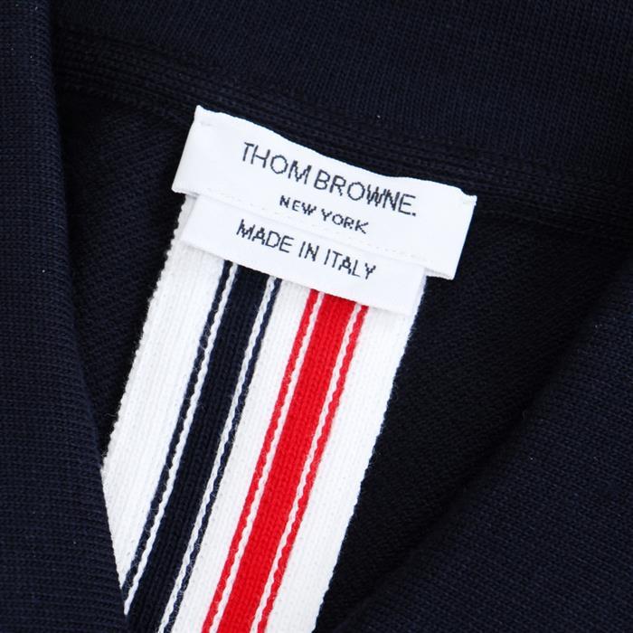 THOM BROWNE Navy Center-Back Stripe Polo Shirt