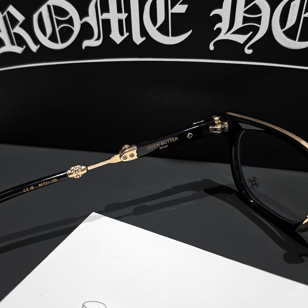 Chrome Hearts Duckbutter Diamond Black Gold Eyeglasses