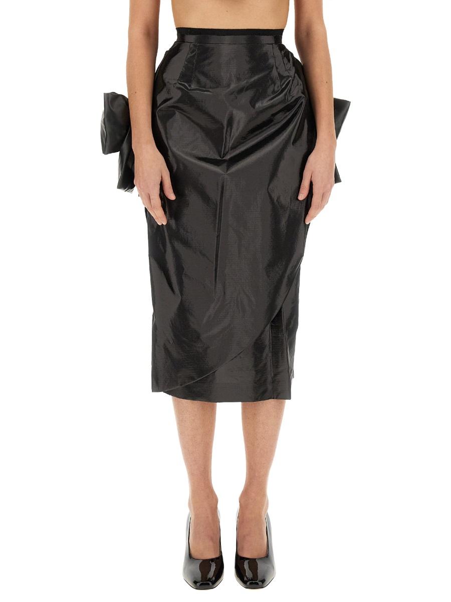 Maison Margiela Black Wool Blend Midi Skirt