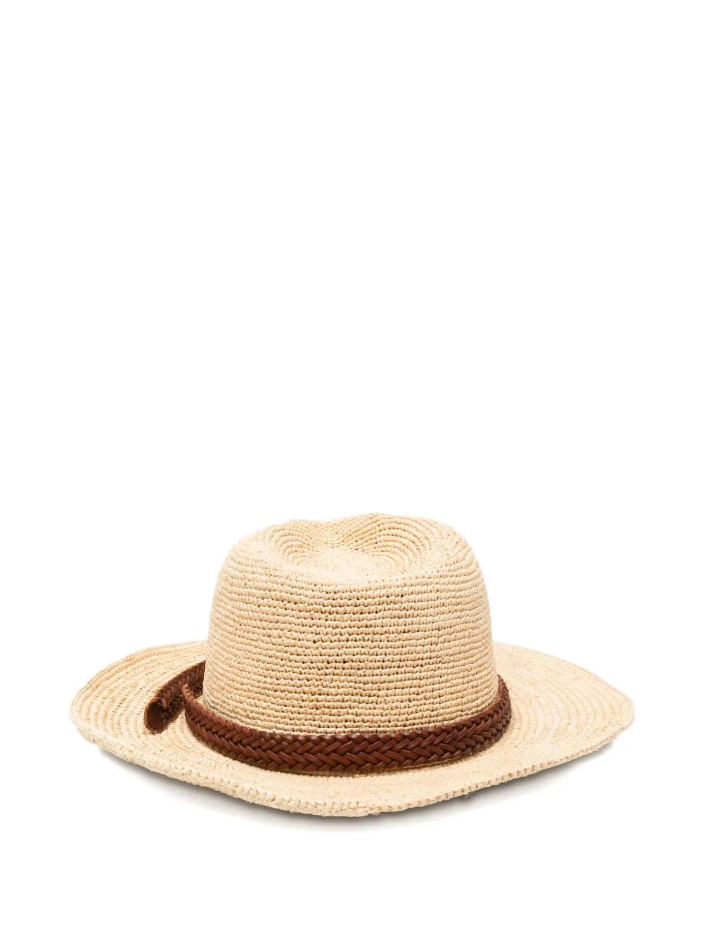 Dragon Diffusion Brown Leather Fedora Hat