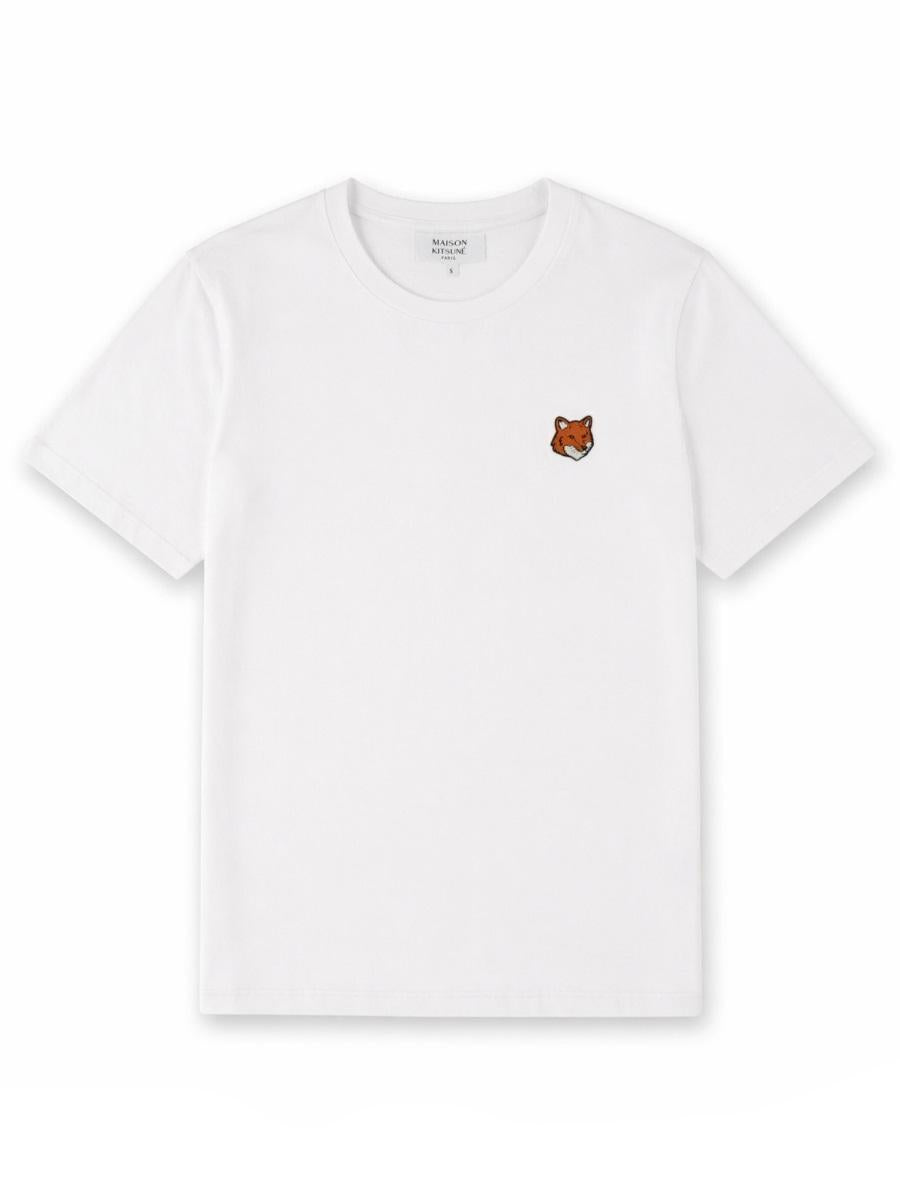 Maison Kitsune Short Sleeve Cotton T-Shirt White Women