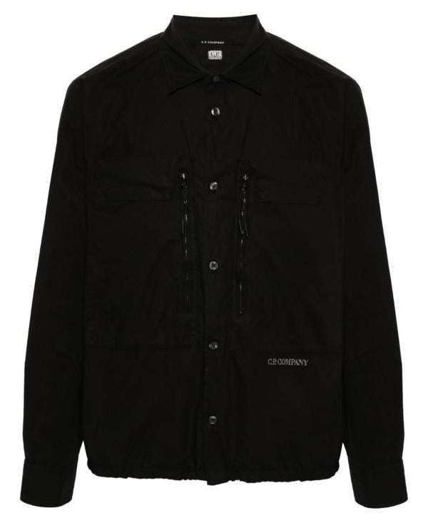 CP Company Cotton Poplin Overshirt Black Long Sleeve Shirt