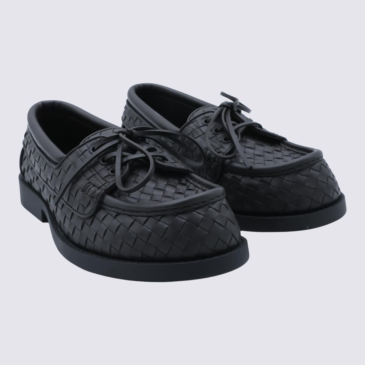 Bottega Veneta Black Leather Oxford Shoes