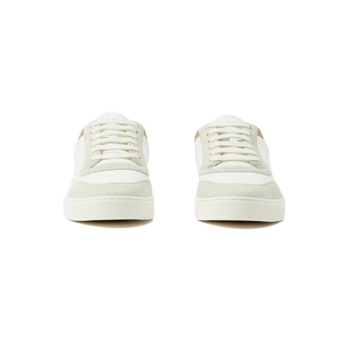 BURBERRY Leather Suede Check Low-Top Sneakers