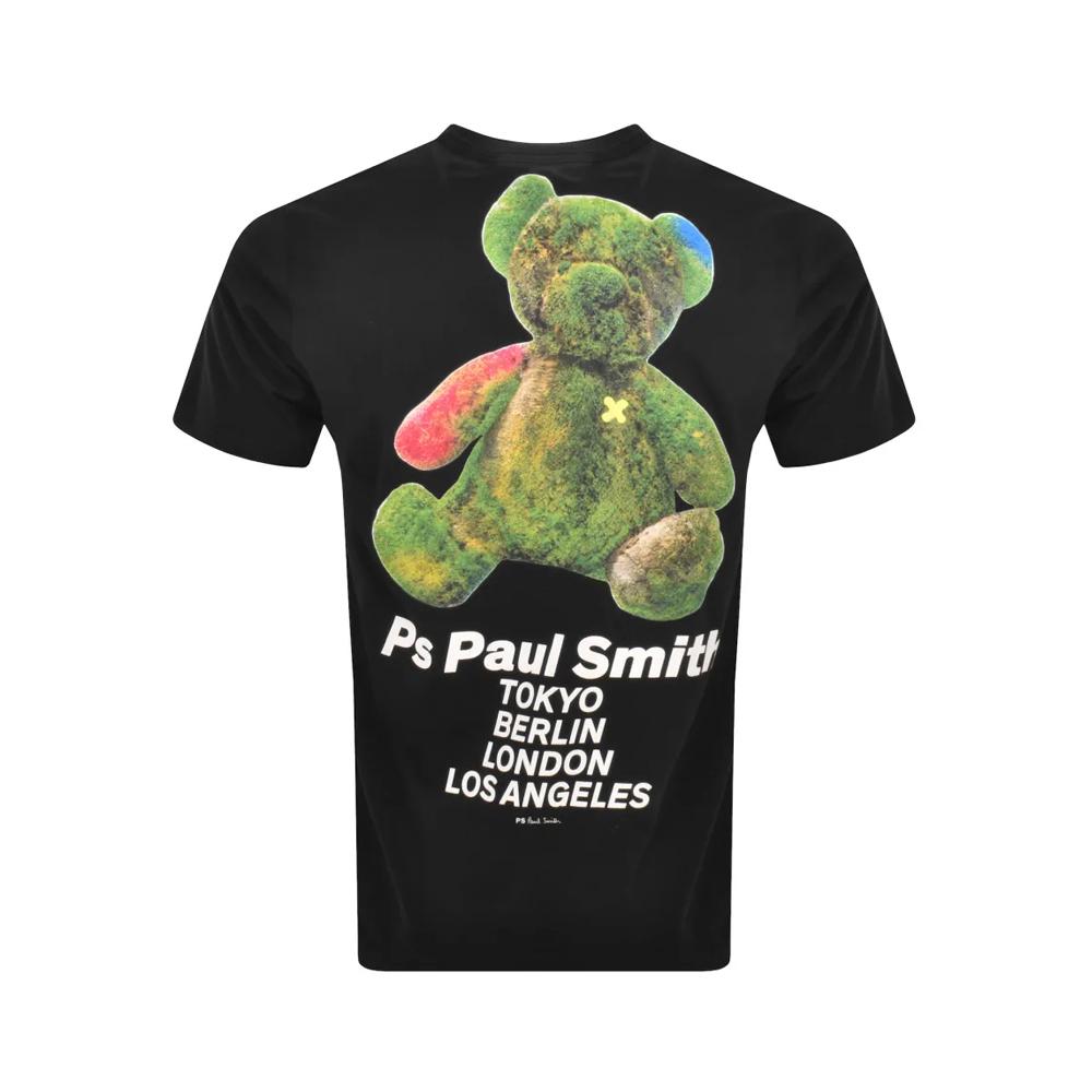 Paul Smith Bear Print Black Cotton T-Shirt NP4694 79