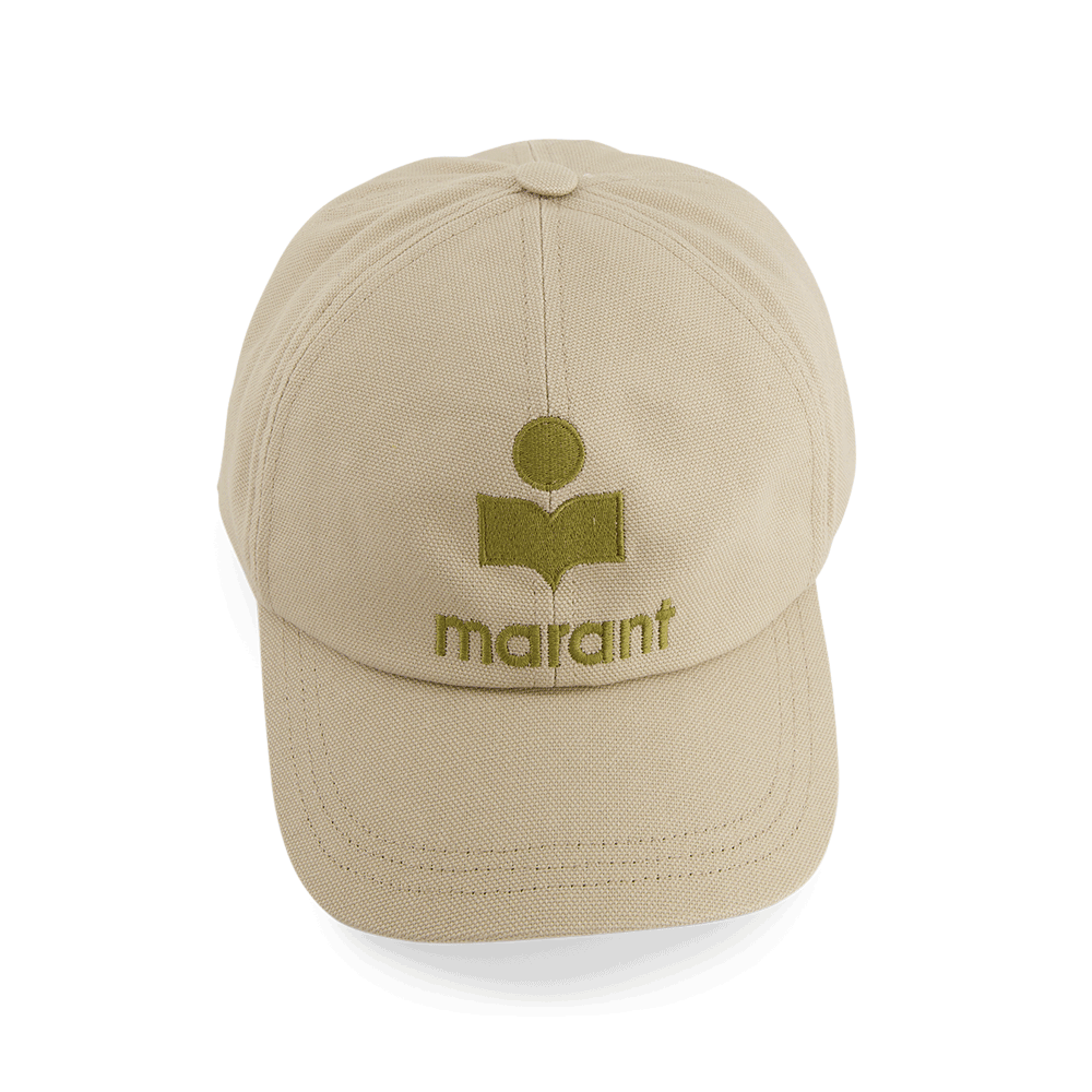 Isabel Marant Tyron Logo Baseball Cap Unisex Beige Cotton