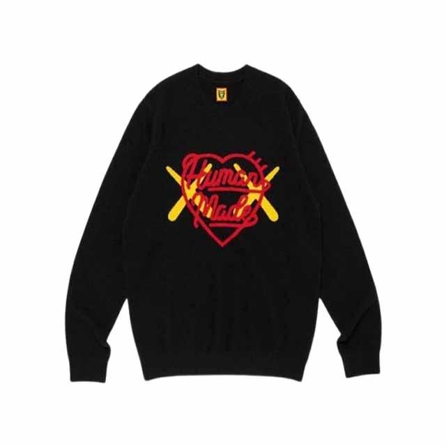 Humanmade KAWS Collaboration Black Crewneck Knit Sweater XX26CS004