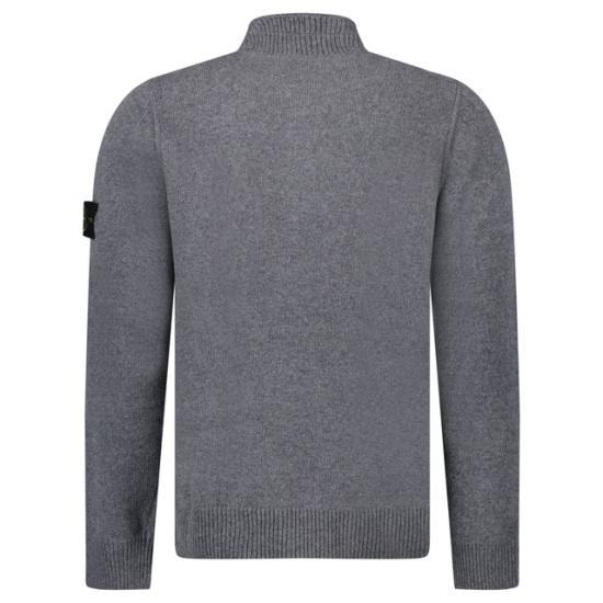 STONE ISLAND Cement Melange Half Zip Turtleneck Knit Swe K2S155100040 S00A3 V0M6