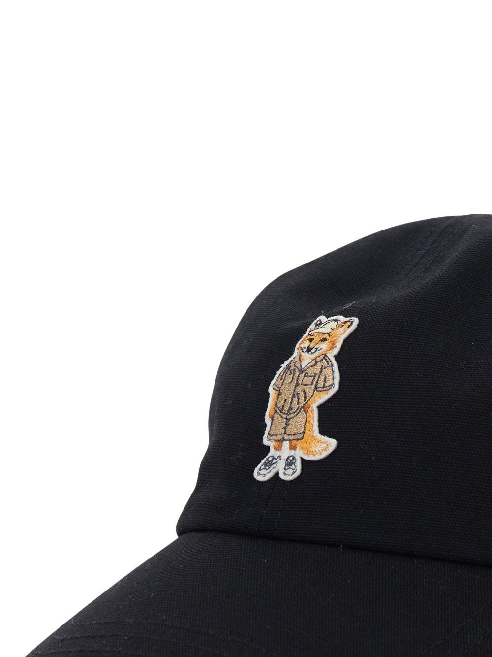 Maison Kitsune Cotton Baseball Cap Black Men’s Accessory