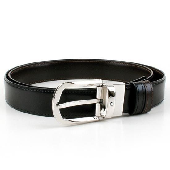 Montblanc Reversible Round Horseshoe Buckle Leather Belt